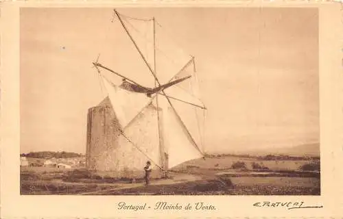 Portugal Moinho de Vento Windmühle Vintage Postkarte