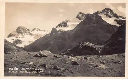 B095 Deutschland Piz Buin Silvrettarhorn Schattenspitze Eckhorn RPPC Postkarte