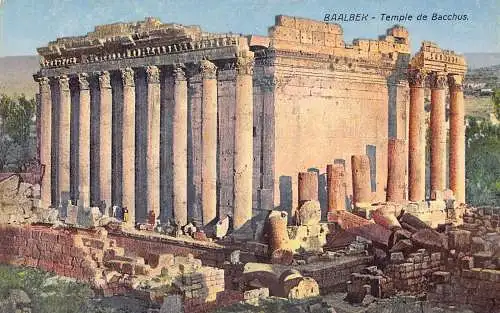 Libanon Baalbek Tempel des Bacchus Vintage Postkarte