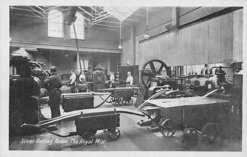 England London The Royal Mint Silver Rolling Room Vintage Postkarte