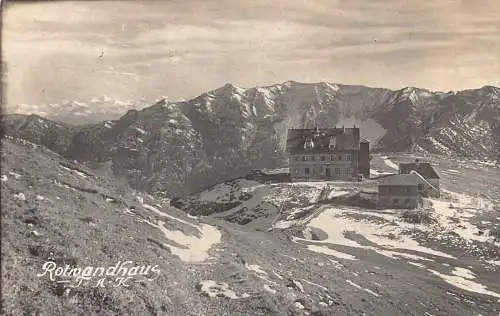 B096 Deutschland 1920 Rotwandhaus Haus Hütte RPPC Vintage Postkarte