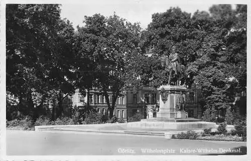 B096 Deutschland Görlitz Wilhelmsplatz Kaiser Wilhelm Denkmal Monumen RPPC Postkarte
