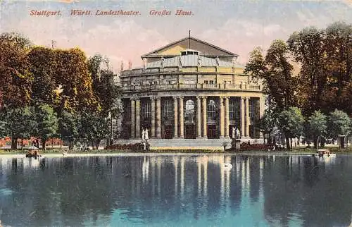 B096 Deutschland 1921 Stuttgart Württ Landestheater Großes Haus Theater Postkarte