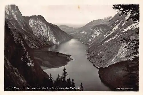 B096 Deutschland Auf Weg Funtensee Rueckblick a Königsee Bartholomae RPPC Postkarte