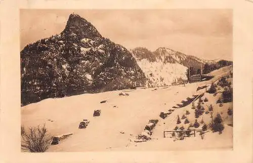 B096 Deutschland 1926 Kurhaus und Hotel Wittelsbach Oberammergau Schnee Postkarte