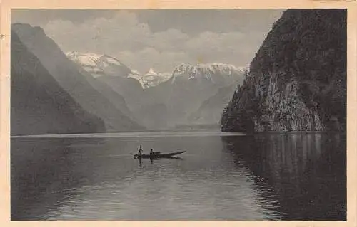 B096 Deutschland 1927 Der Königssee See Boot Vintage Postkarte