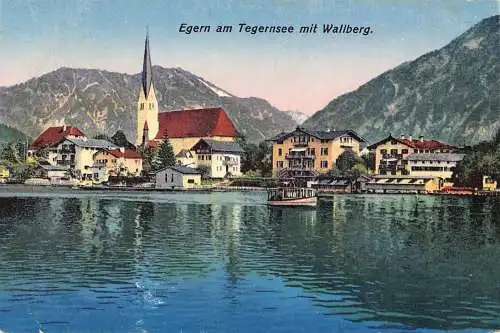 B096 Deutschland 1925 Egern am Tegernsee mit Wallberg Vintage Postkarte