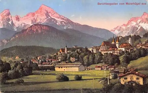 B097 Deutschland 1918 Berchtesgaden com Malerhuegel aus alte Postkarte