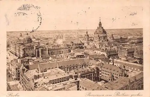B097 Deutschland 1923 Berlin Panorama vom Rathaus aus gesehen Vintage Postkarte