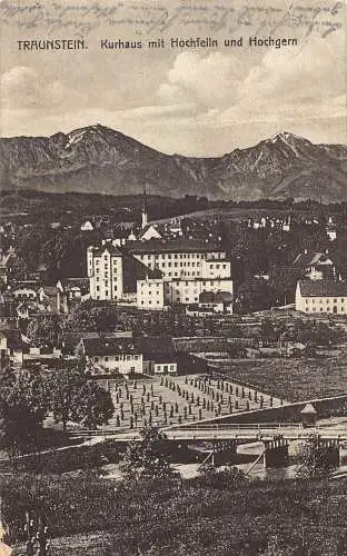 B097 Deutschland 1920 Traunstein Kurhaus mit Hochfelln und Hochgern Postkarte