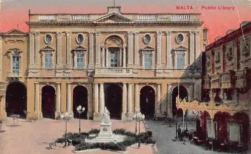 Malta 1916 Valetta Public Library alte Postkarte