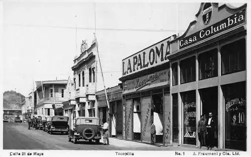 Chile Tocopilla Calle 21 de Mayo Car Shops La Paloma Casa Columbia RPPC Postkarte