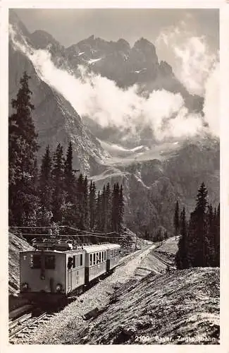 Deutschland Bayer Zugspitzbahn Electric Train RPPC Vintage Postkarte