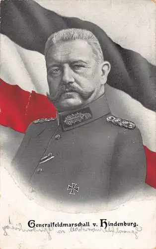 B101 Deutsche Persönlichkeit 1916 Generalfeldmarschall Hindenburg 1. Weltkrieg Feldpostkarte