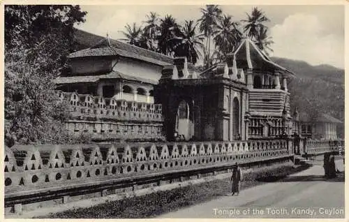Sri Lanka Ceylon Kandy Zahntempel Vintage Postkarte