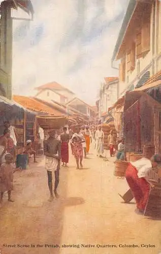 Sri Lanka Ceylon Straßenszene im Pettah Ureinwohnerviertel Colombo Ethnik Postkarte