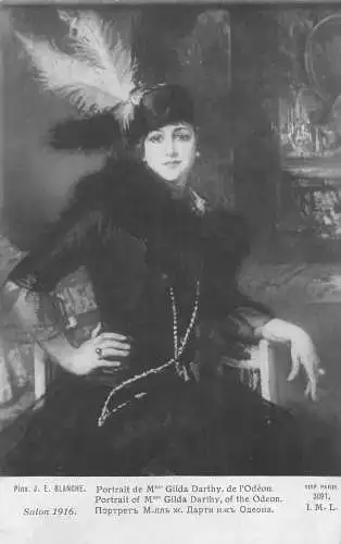 L464 Salon de 1916 JE Blanche Porträt von Gilda Darthy vom Odeon Postkarte