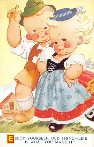 Bamforth Comic Humor Kinder als Paar Das Leben ist, was Sie daraus machen! Postkarte