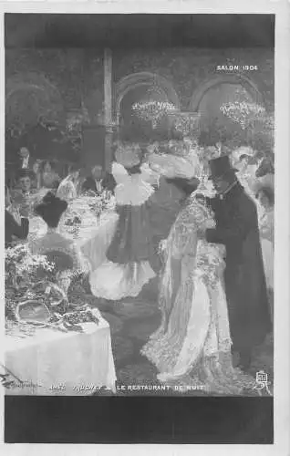 L464 Salon de 1904 Abel Truchet Nachtrestaurant Vintage Postkarte