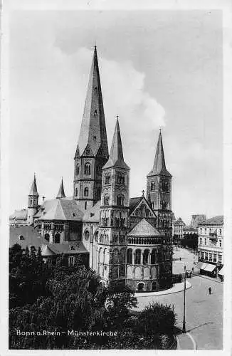 Deutschland Bonn a Rhein Münsterkirche Kirche Vintage Postkarte