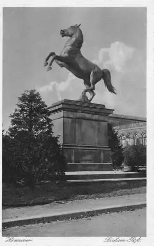 Deutschland Hannover Sachsen Ross Statue Vintage Postkarte