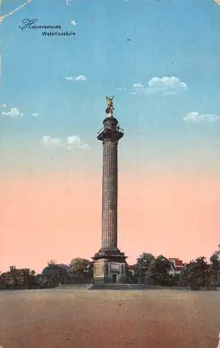 Deutschland Hannover 1913 Waterloosaeule Säule Vintage Postkarte