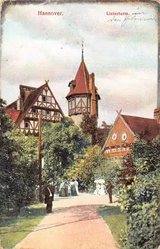 Deutschland Hannover 1907 Listerturm Turm Vintage Postkarte