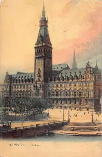 Deutschland Hamburg 1905 Rathaus Rathaus alte Postkarte.