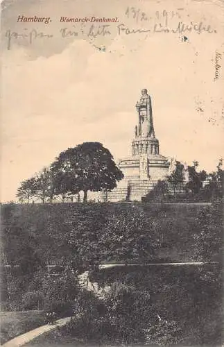 Deutschland Hamburg 1915 Bismarckdenkmal Denkmal 1. Weltkrieg Feldpostkarte