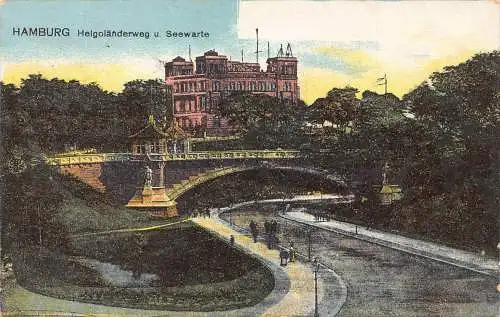 Deutschland Hamburg 1908 Helgolaenderweg u Seewarte Vintage Postkarte