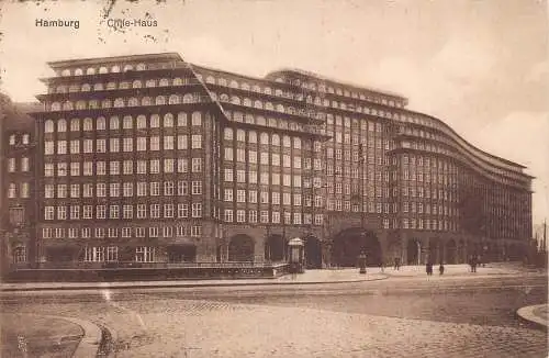 Deutschland Hamburg 1924 Chile Haus Haus Vintage Postkarte