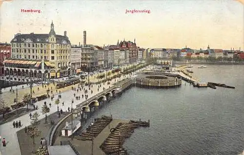 Deutschland Hamburg 1908 Jungfernstieg alte Postkarte