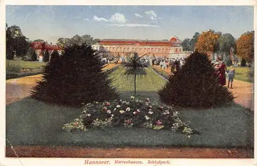 Deutschland 1920 Hannover Herrenhausen Schlosspark Vintage Postkarte