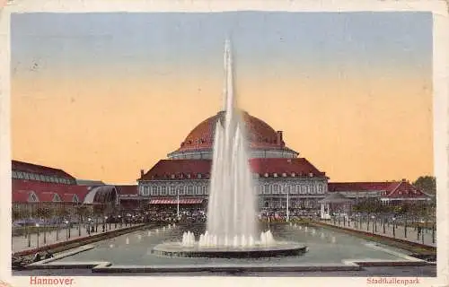 Deutschland Hannover Hannover 1915 Stadthallenpark Brunnen 1. Weltkrieg Feldpostkarte