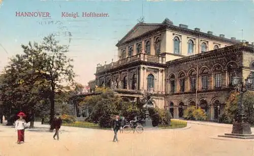 Deutschland Hannover Hannover 1915 Hoftheater Theater 1. Weltkrieg Feldpost Vintage Postkarte