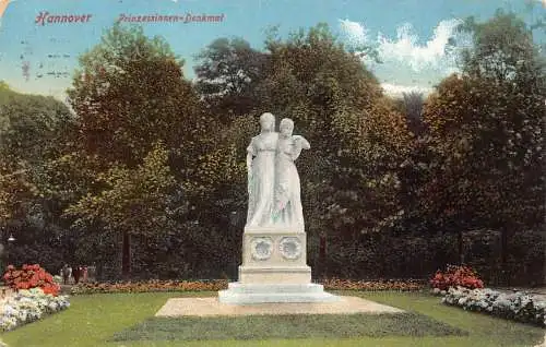 Deutschland Hannover Hannover 1912 Prinzessinnendenkmal Vintage Postkarte