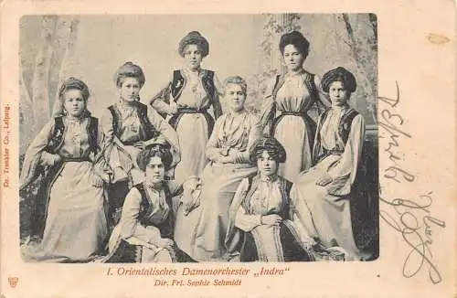 B105 Gruppe Orientalischer Frauenorchester Indra 1902 Sophie Schmidt Dir Postkarte