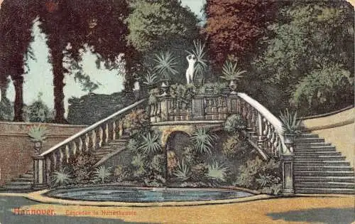 Deutschland Hannover Hannover 1912 Kaskaden in Herrenhausen Wasserfall Postkarte