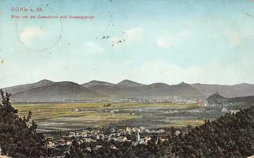 Deutschland Bonn a Rh 1911 Blick von Casselsruhe auf Siebengebirge Vintage Postkarte
