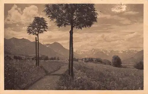 B100 Deutschland 1925 Sonthofen Allgäuer Alpen Kalvarienberg Vintage Postkarte
