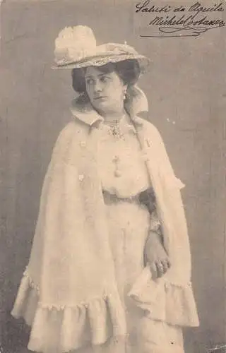 Fashion Glamour 1901 Frau im Poncho Mantel und Hut Vintage Postkarte