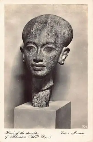 Ägypten Kairo Museum Leiter der Tochter von Echnaton XVIII Dyn Postkarte