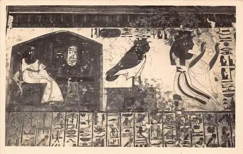 Ägypten Theben Gräber von Nefertari spielen Schach Vintage Postkarte