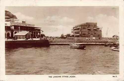 A613 Jemen Aden The Landing Stage Boats RPPC Postkarte