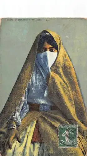 A617 Algerien Mauresque Voilee Native Girl Trachtenkleidung 1914 Postkarte