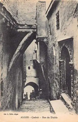 A616 Algerien Algier Alger Casbah Rue du Diable Street Vintage Postkarte