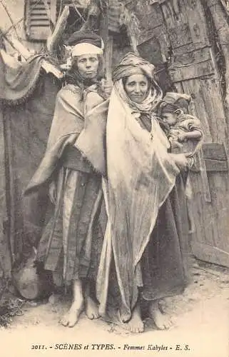 A616 Algerien Szenen Et Typen Femmes Kabyles Frauen Mutter Baby ethnische Postkarte