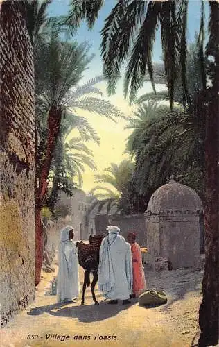 A617 Algerien 1914 Village dans l'oasis Native Men Postkarte