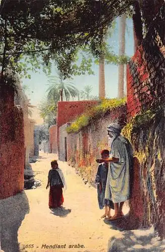 A617 Algerien 1914 Mittlere Ackerkinder Älterer Mann Ethno Vintage Postkarte