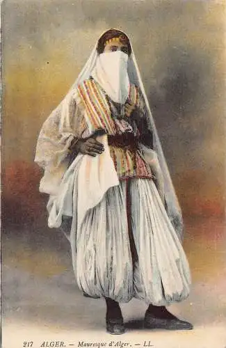 A617 Algerien 1914 Mauresque d'Alger Frau in traditioneller Tracht ethnische Postkarte